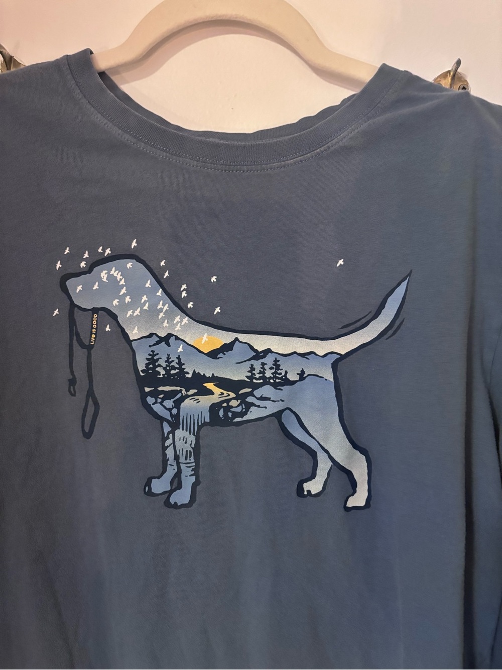 Life Is Good Blue Long-Sleeve Dog Graphic Tee - Picture 2 of 4